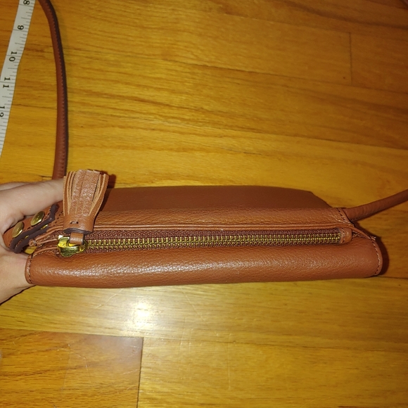 Fossil Brown Leather Sophia Wallet Crossbody Bag Removable Strap Convertible - Picture 8 of 15